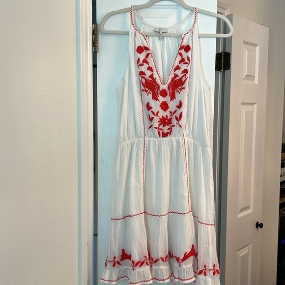 Joie Clemency embroidered Dress White Red size Small - Picture 2 of 6